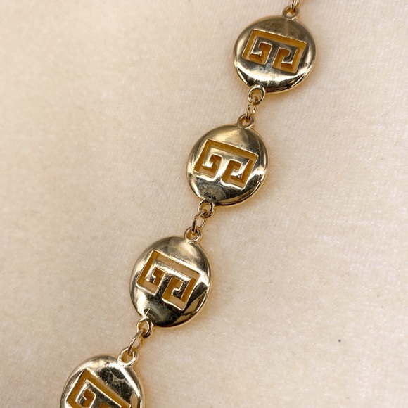 GIVENCHY Vintage Gold Tone Logo Link Necklace - Picture 4 of 10